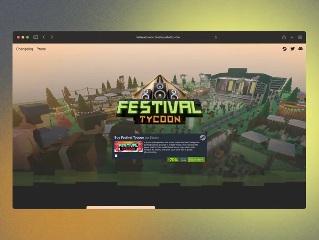 Screenshot of Festival Tycoon website
